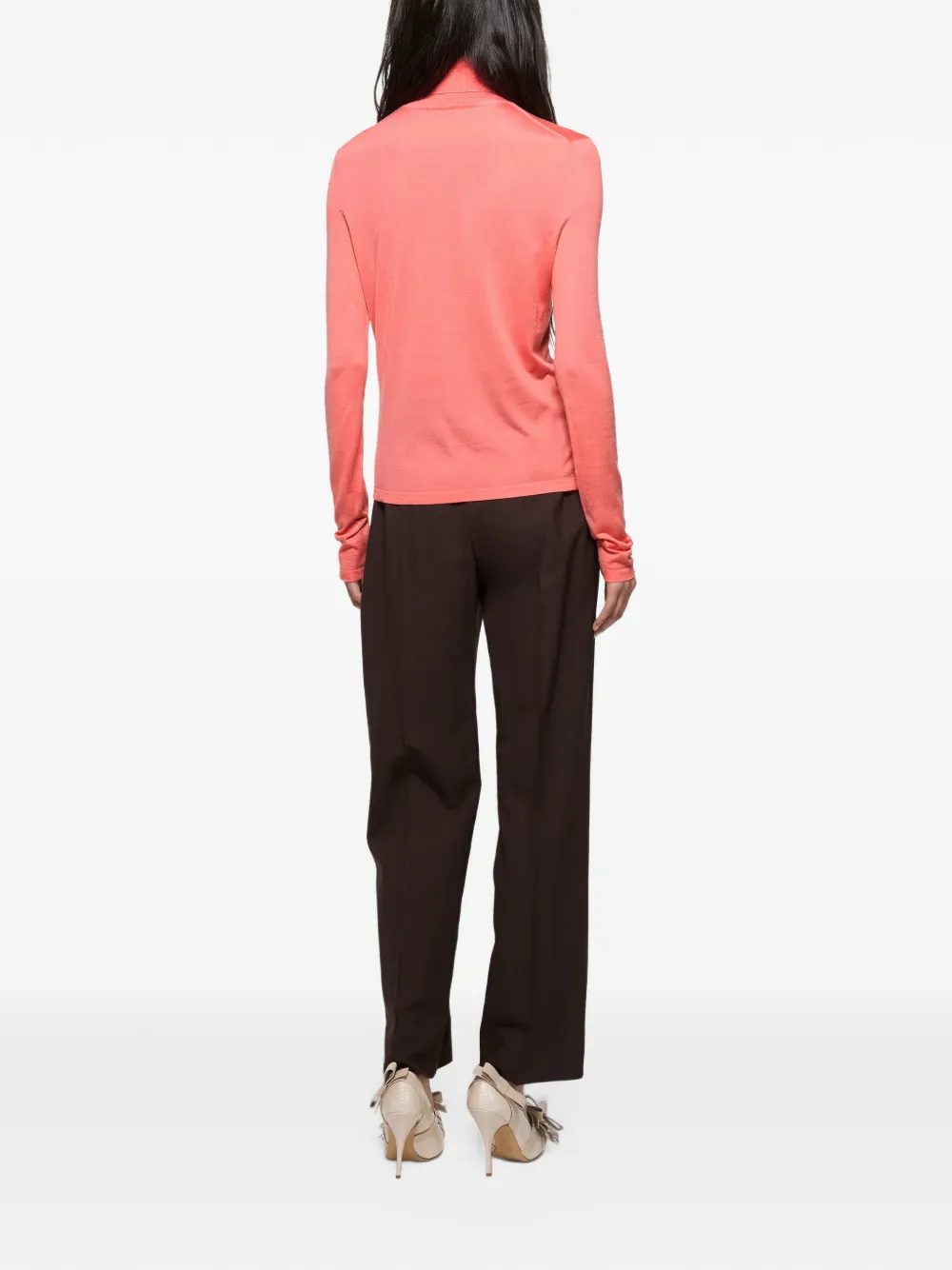 Acne Studios fine-silk turtleneck sweater Roze