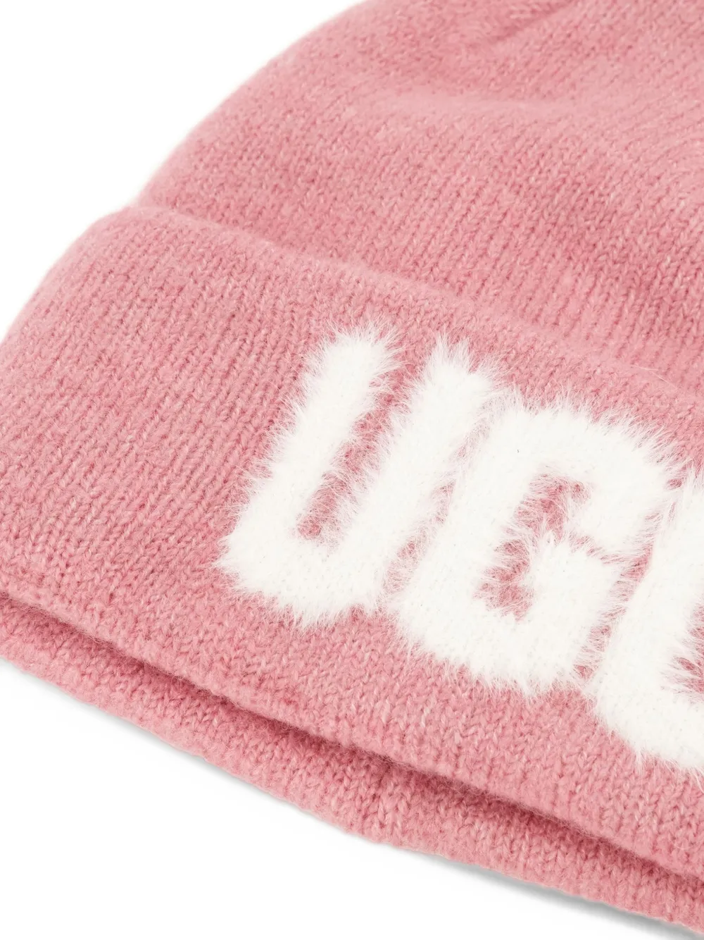 UGG Fuzzy logo beanie Roze