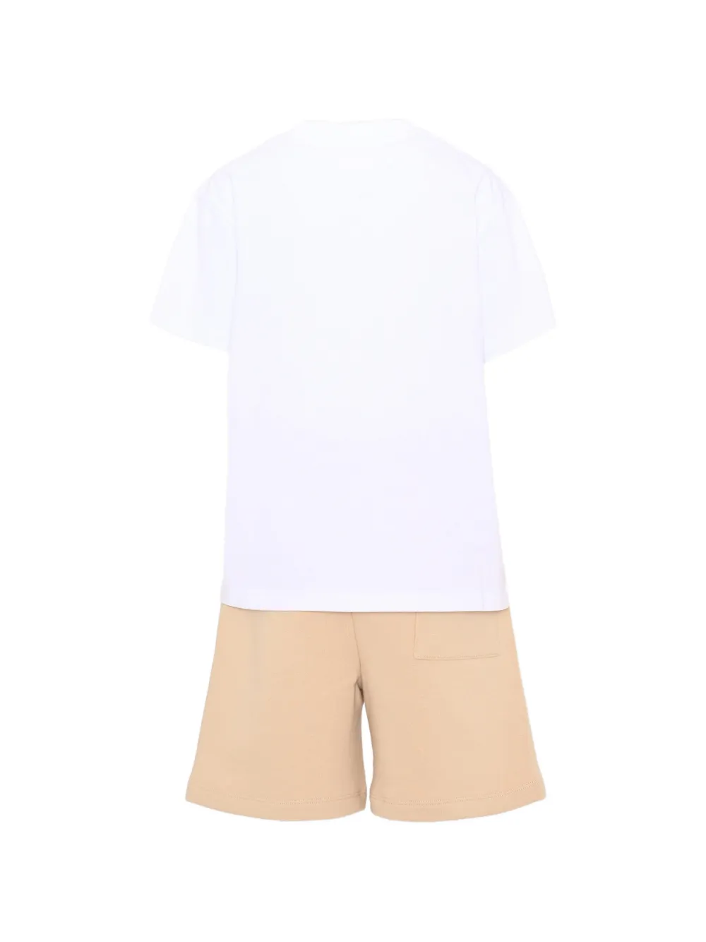 Barrow kids teddy-print cotton shorts set Wit