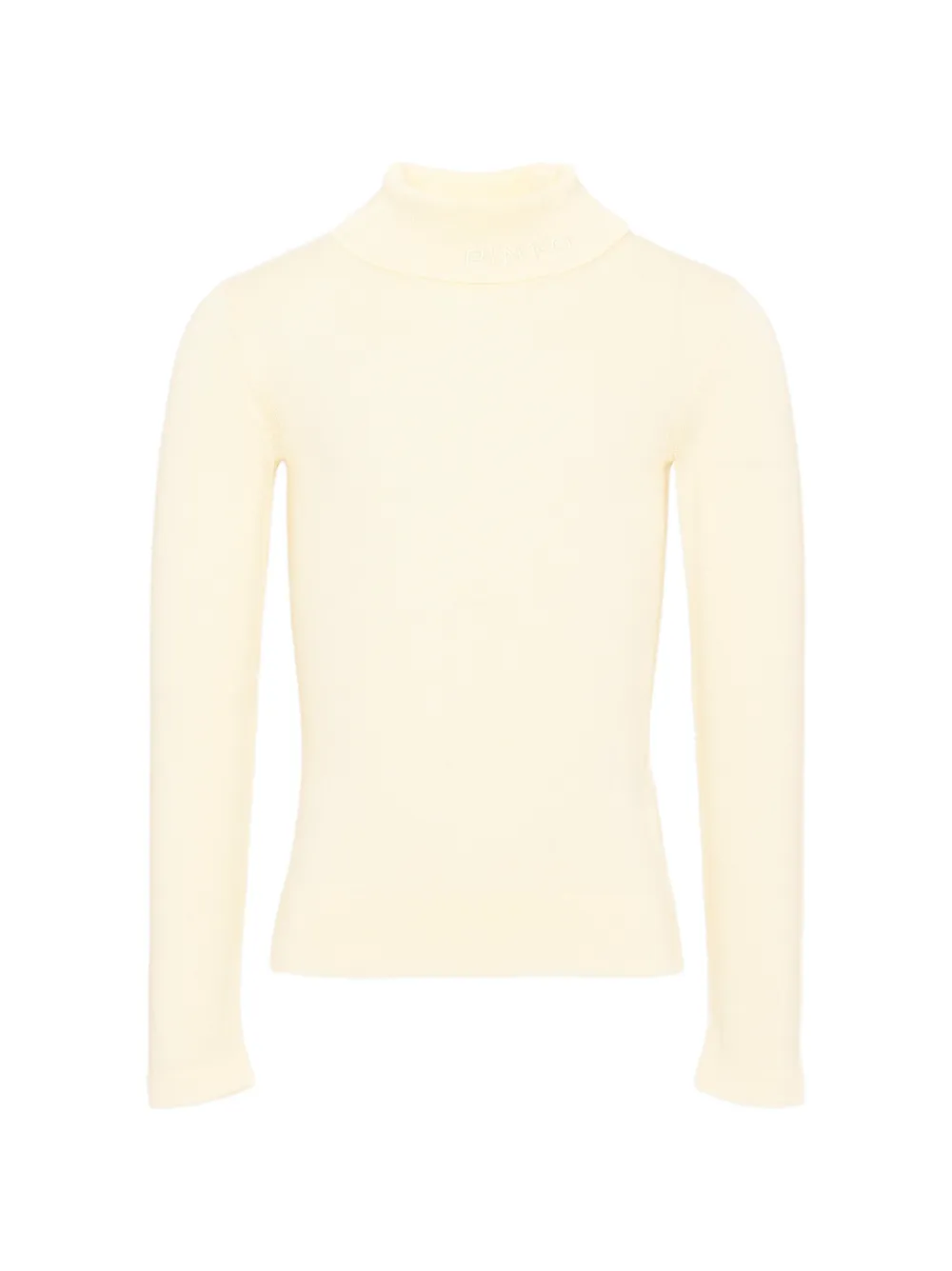 Pinko Kids logo-embroidered roll-neck sweater Beige