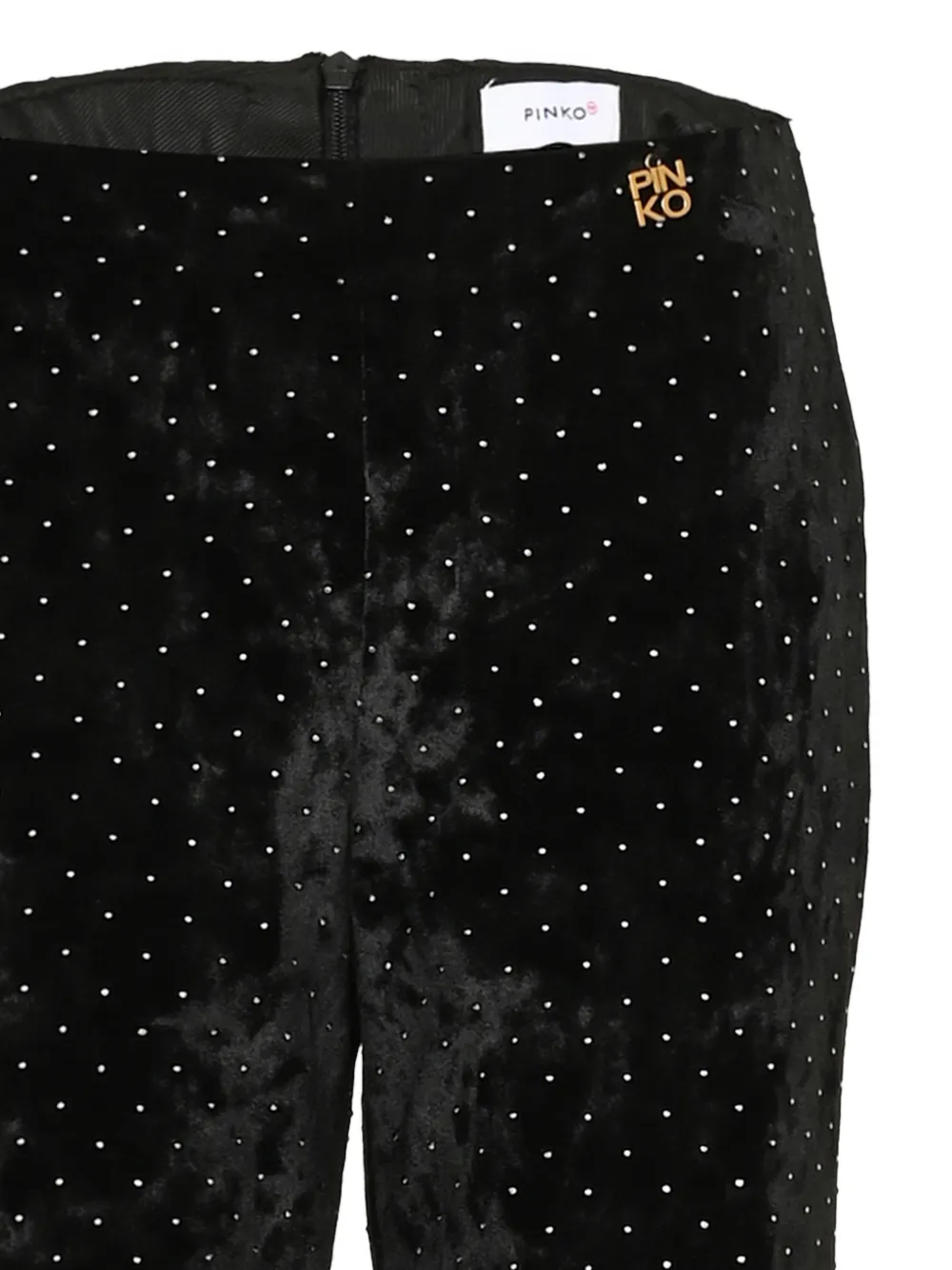 Pinko Kids Fluwelen broek verfraaid met stras Zwart