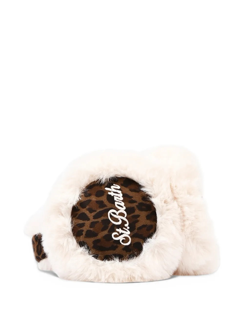 MC2 Saint Barth Kids leopard-print faux-fur earmuffs Beige