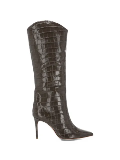 Schutz Maryana croc-effect pointed-toe boots