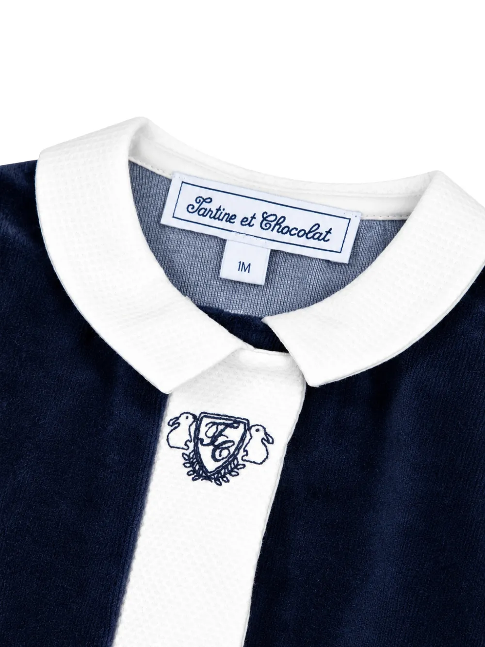 Tartine Et Chocolat velvet peter pan collar pajamas Blauw