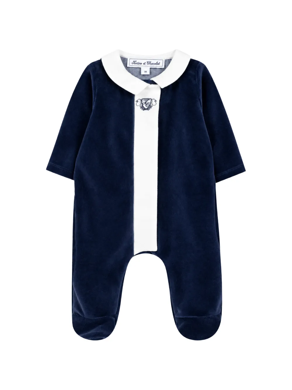 Tartine Et Chocolat velvet peter pan collar pajamas Blauw