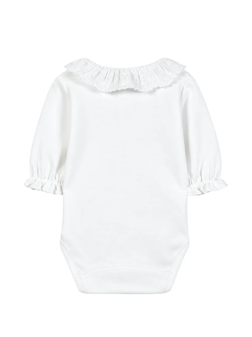 Tartine Et Chocolat broderie-anglaise ruffled bodysuit Wit