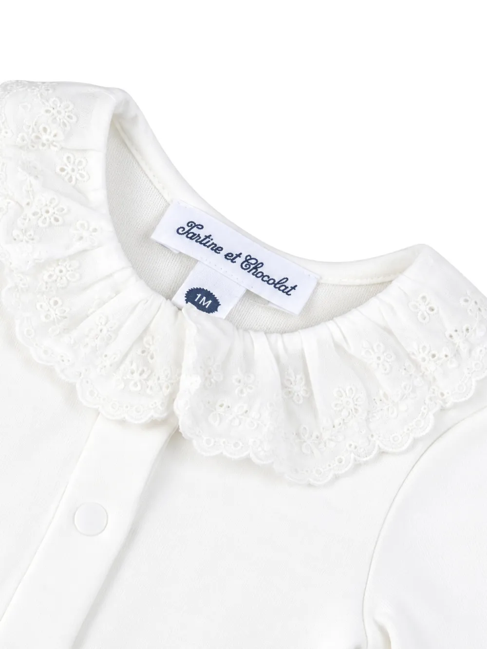Tartine Et Chocolat broderie-anglaise ruffled bodysuit Wit