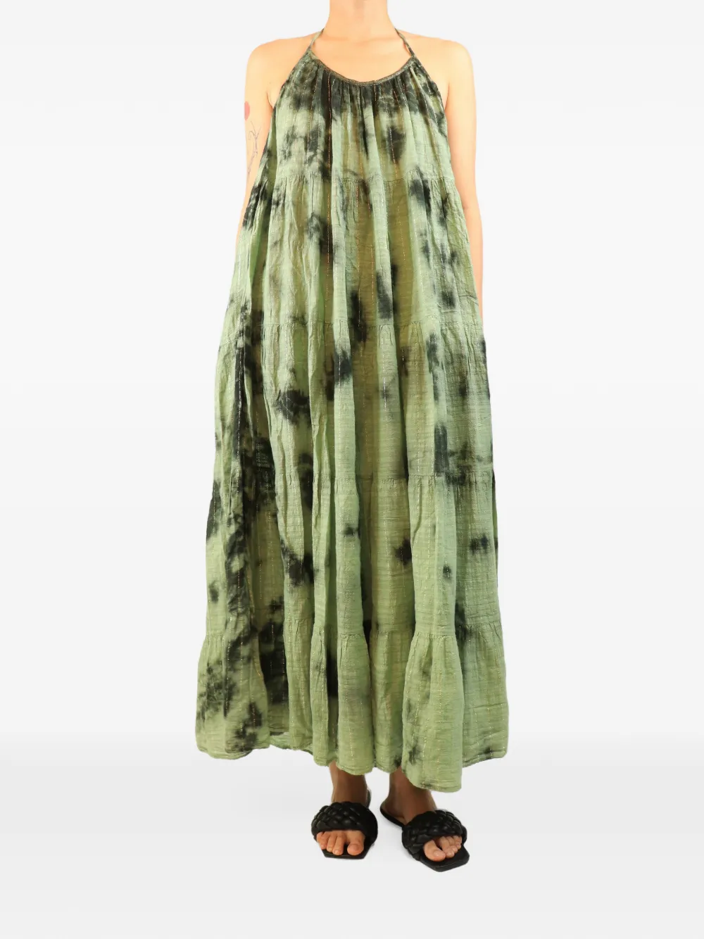 Christian Zen Mirabella tie-dye maxi dress - Green