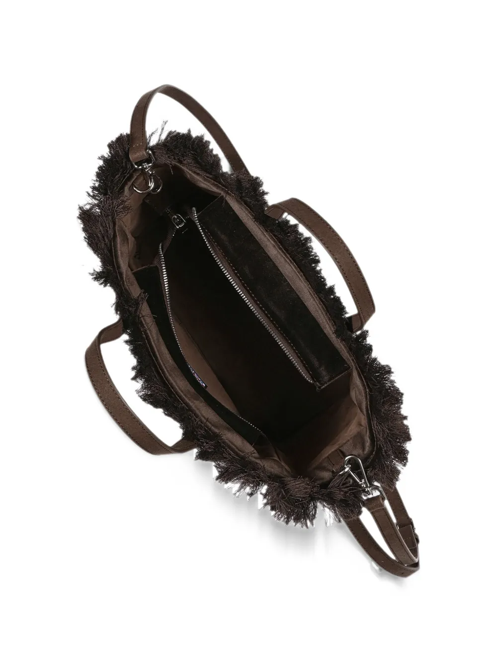 MC2 Saint Barth Colette fringe-trim logo-embroidered tote bag Bruin