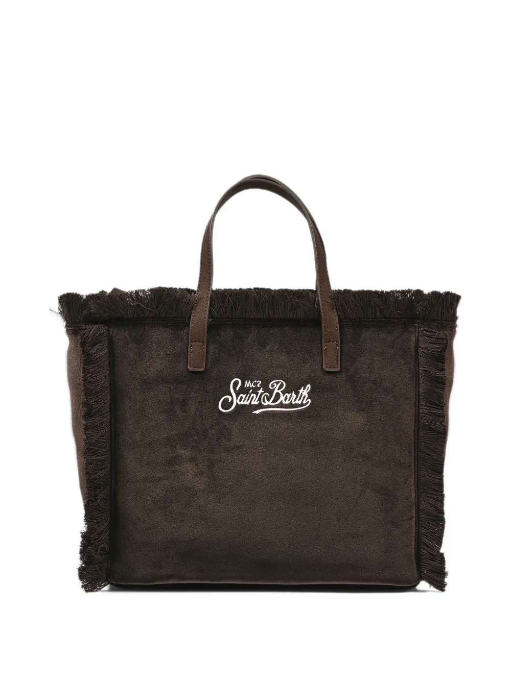MC2 Saint Barth Colette fringe-trim logo-embroidered tote bag Bruin