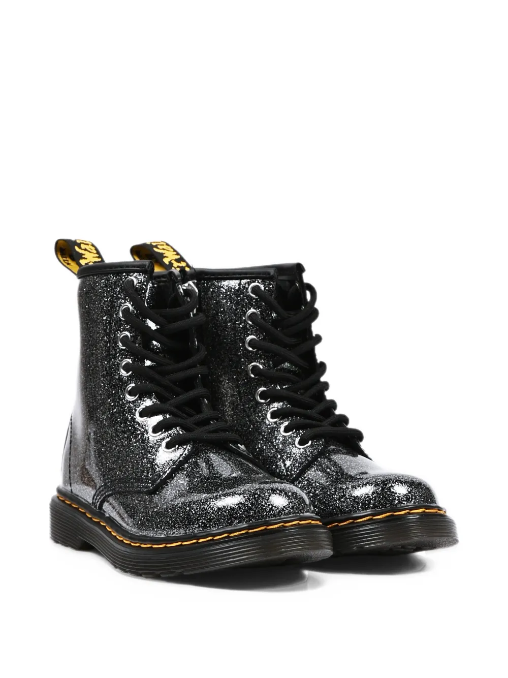 Dr. Martens Kids 1460 glitter patent-leather boots - Nero