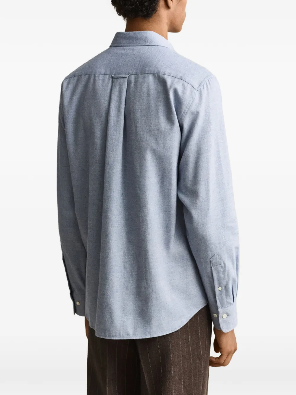Gant mélange-effect button-down shirt Blauw