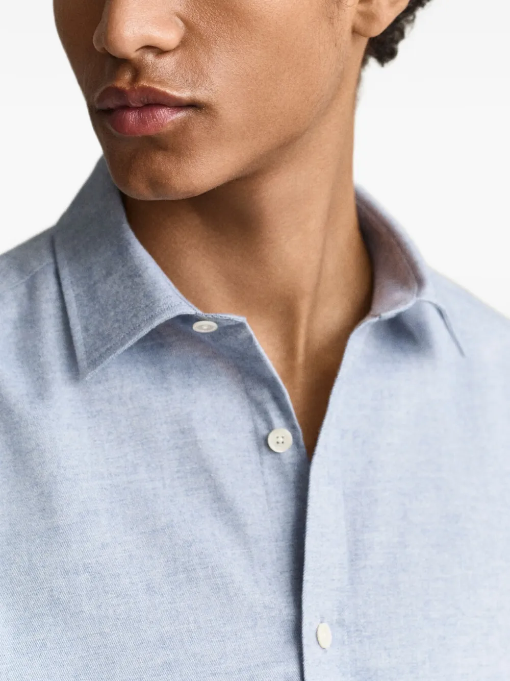 Gant mélange-effect button-down shirt Blauw