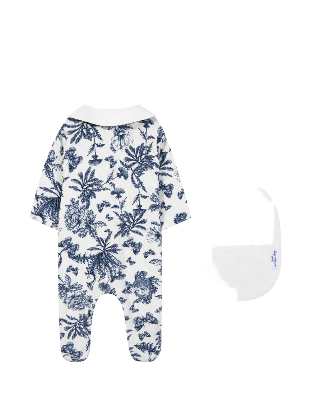 Tartine Et Chocolat floral-print peter pan collar babygrow set Wit