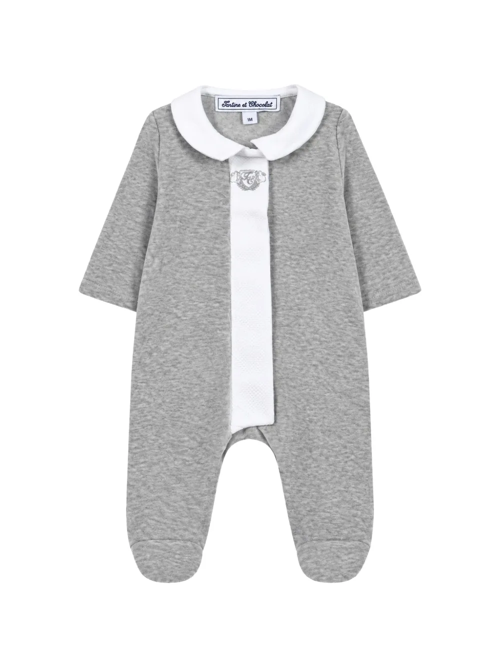 Tartine Et Chocolat logo-embroidered peter pan-collar pajamas Grijs