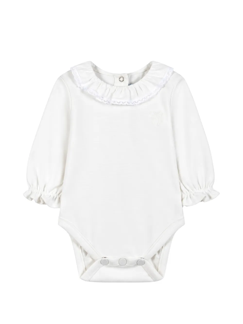 Tartine Et Chocolat ruffled lace-trim bodysuit Wit