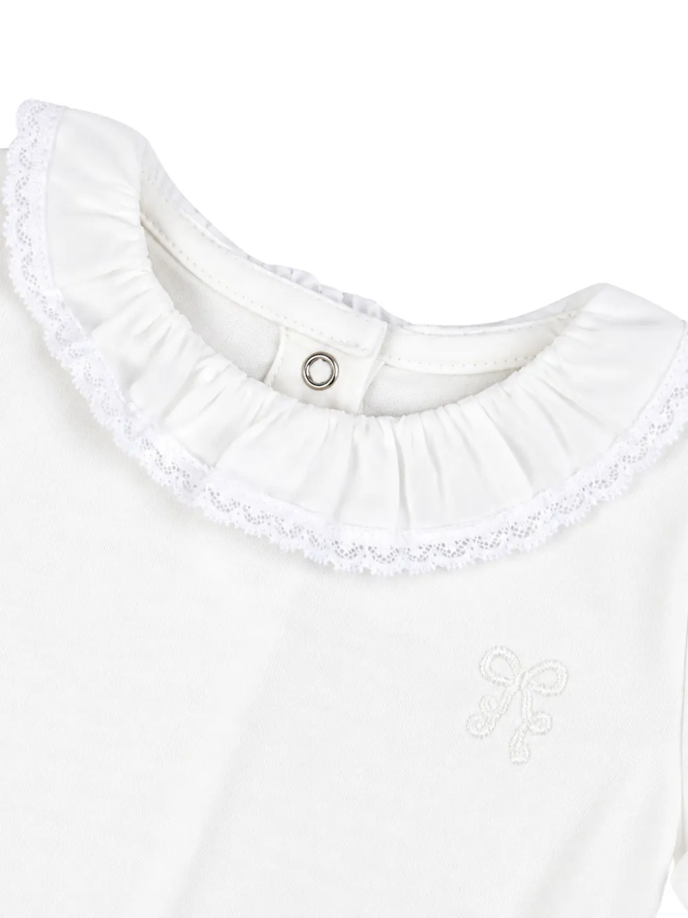 Tartine Et Chocolat ruffled lace-trim bodysuit Wit