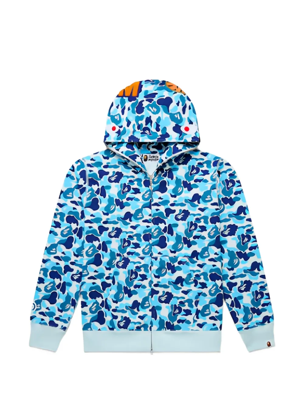A BATHING APE ABC Camo Shark zip-up hoodie Blauw