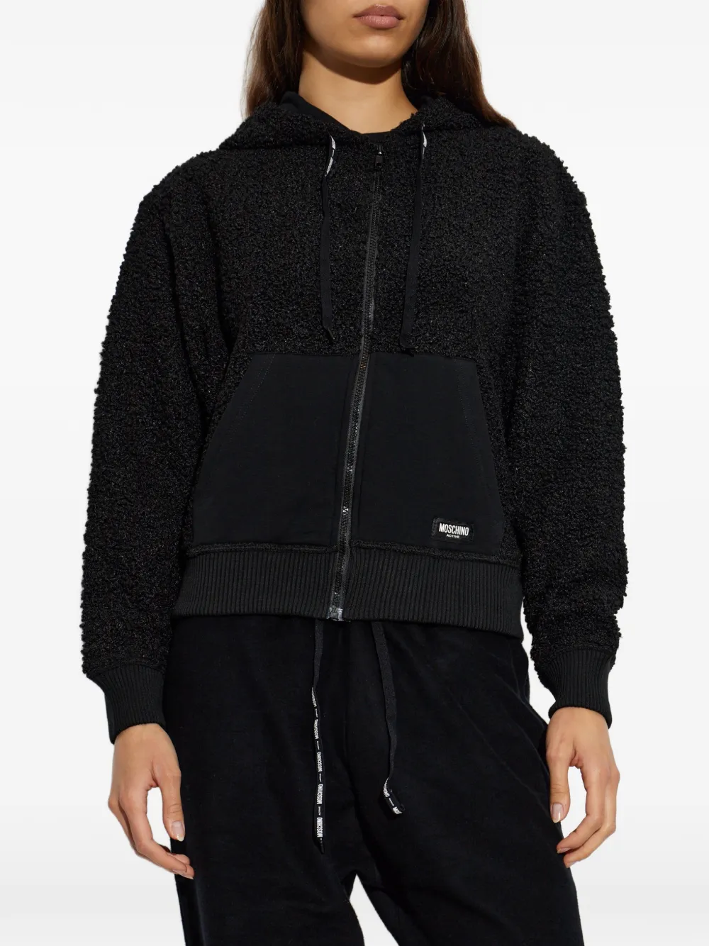 Moschino sherpa fleece sweatshirt Zwart