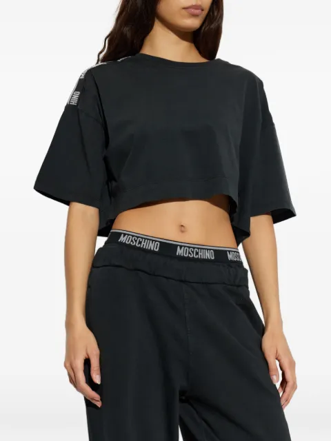 Moschino crop top in cotton jersey