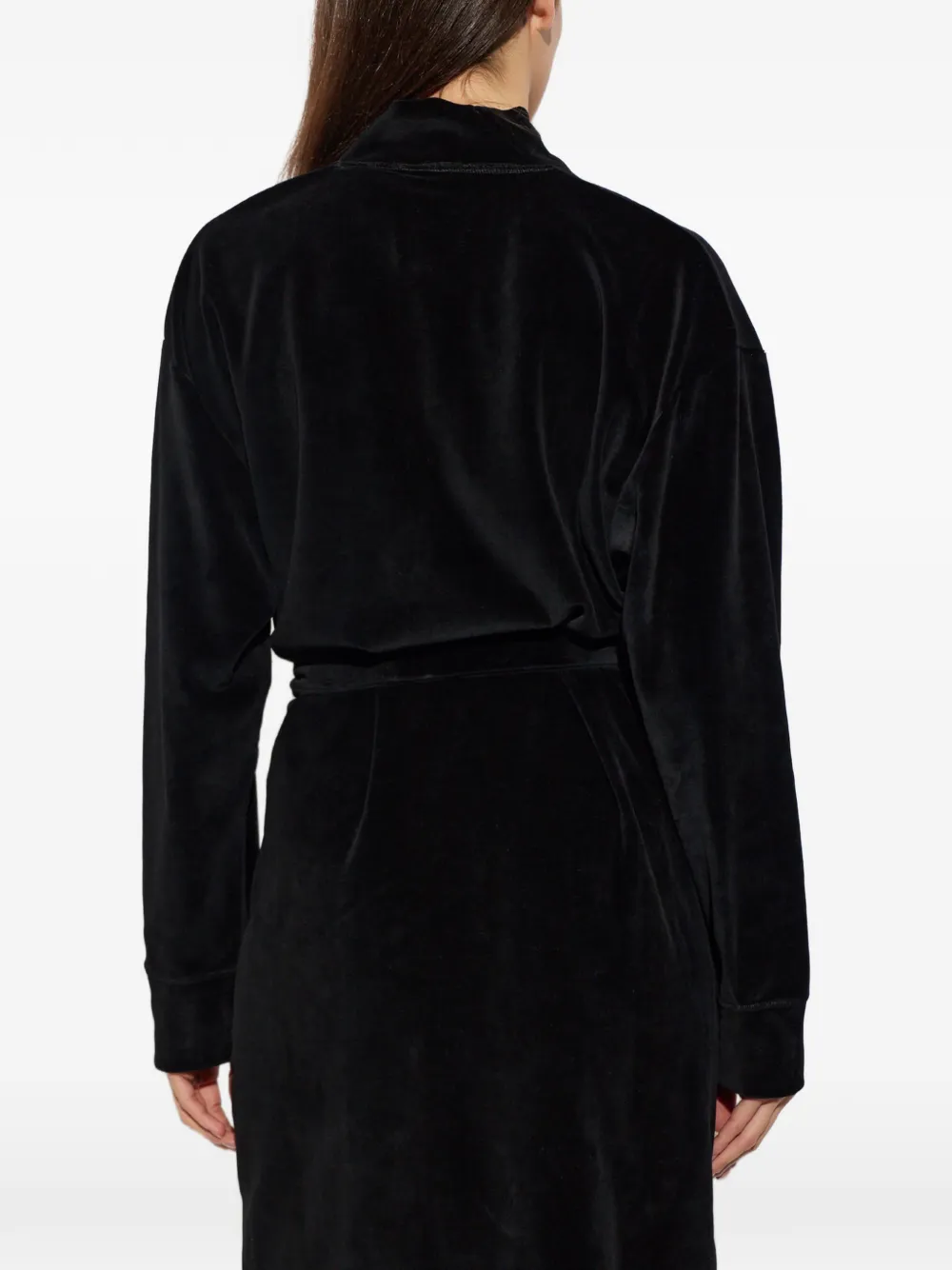 Moschino Active rhinestone-logo dressing gown Zwart