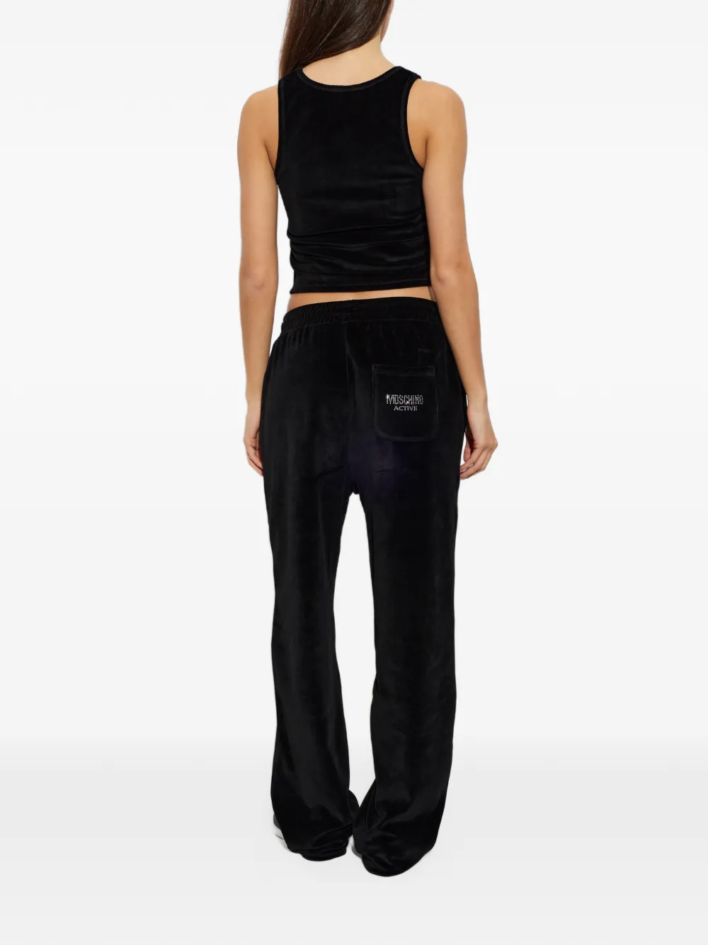 Moschino Active rhinestone-logo pajamas Zwart