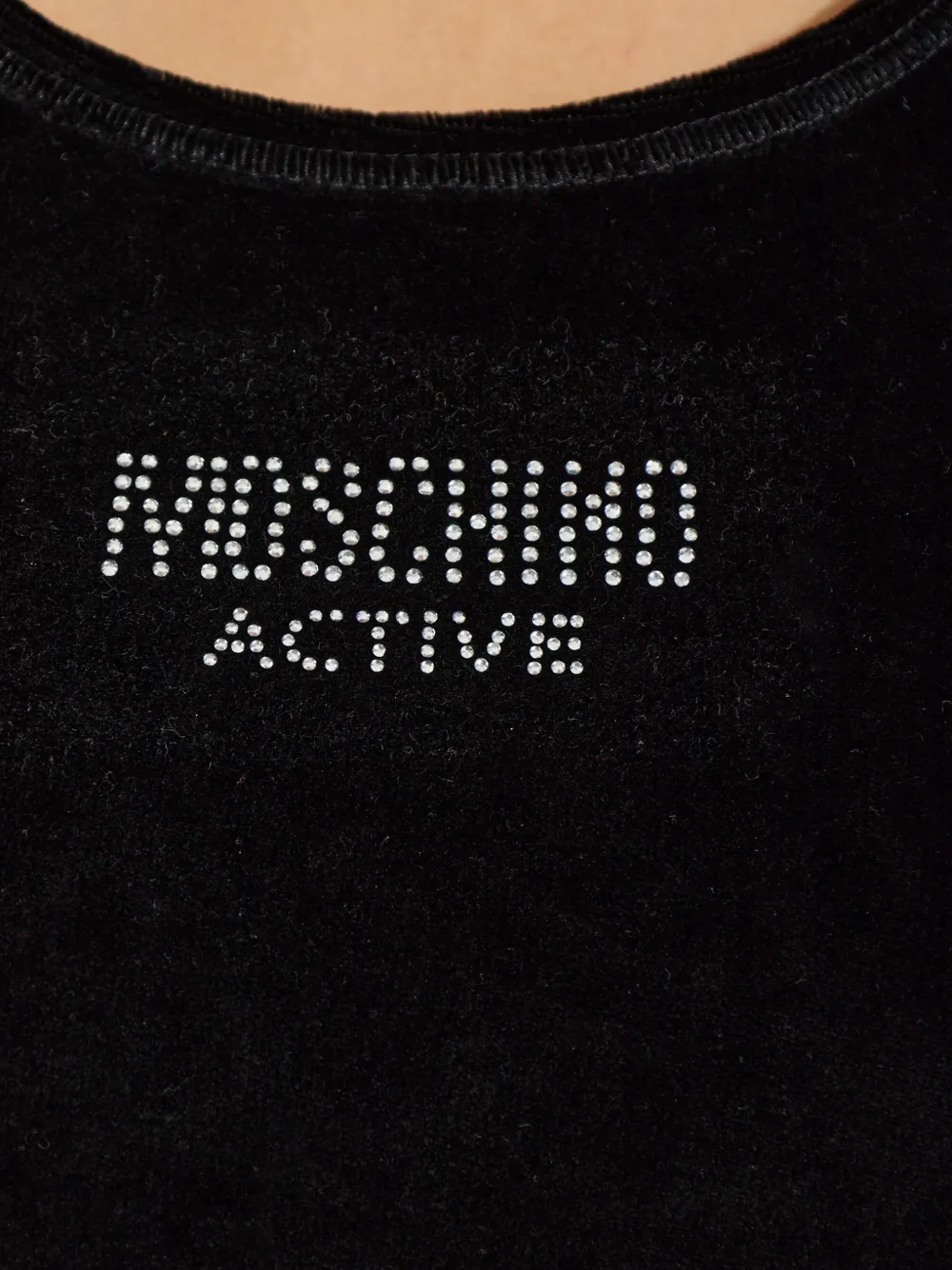 Moschino Active rhinestone-logo pajamas Zwart