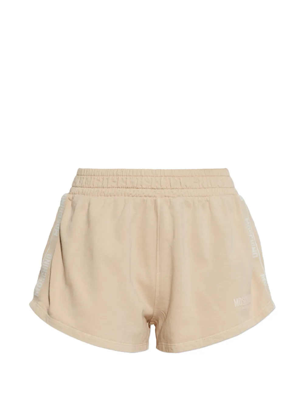 Moschino garment-dyed cotton fleece shorts Beige