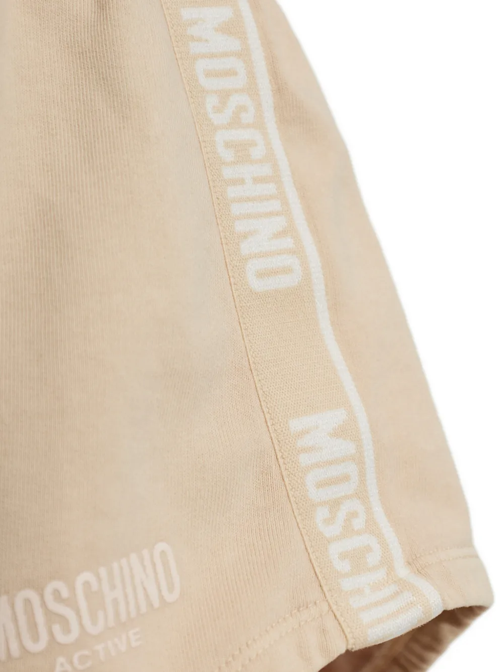 Moschino garment-dyed cotton fleece shorts Beige