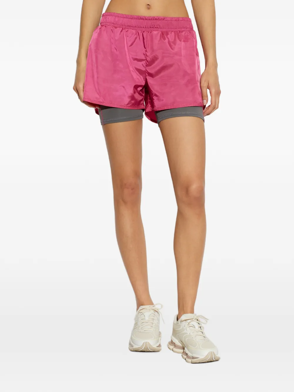 Moschino Active layered performance shorts Roze