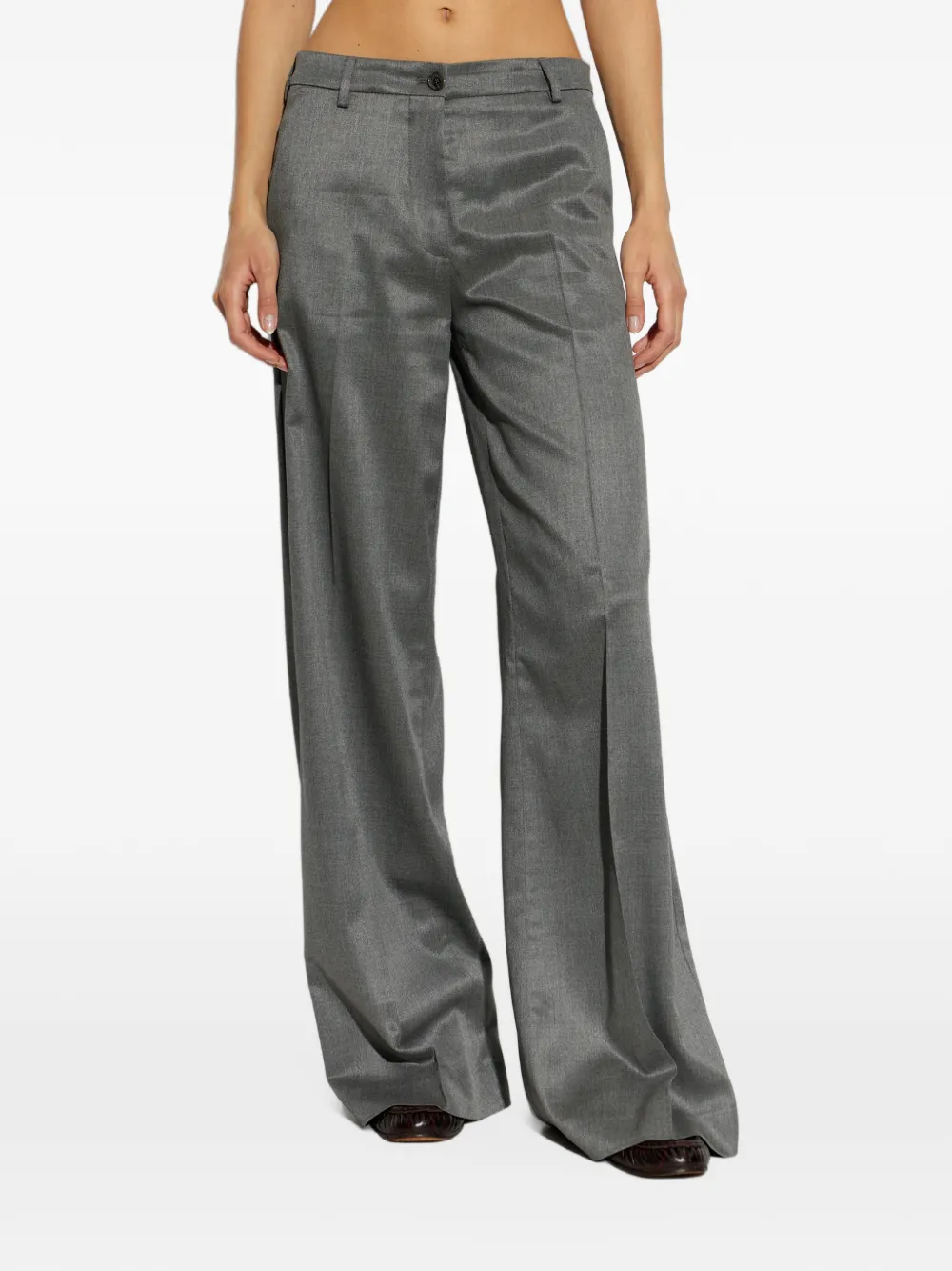 Paul & Shark pressed-crease wide-leg trousers Grijs