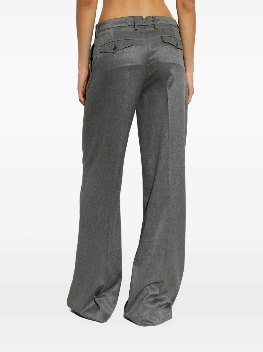 Paul & Shark pressed-crease wide-leg trousers Grijs