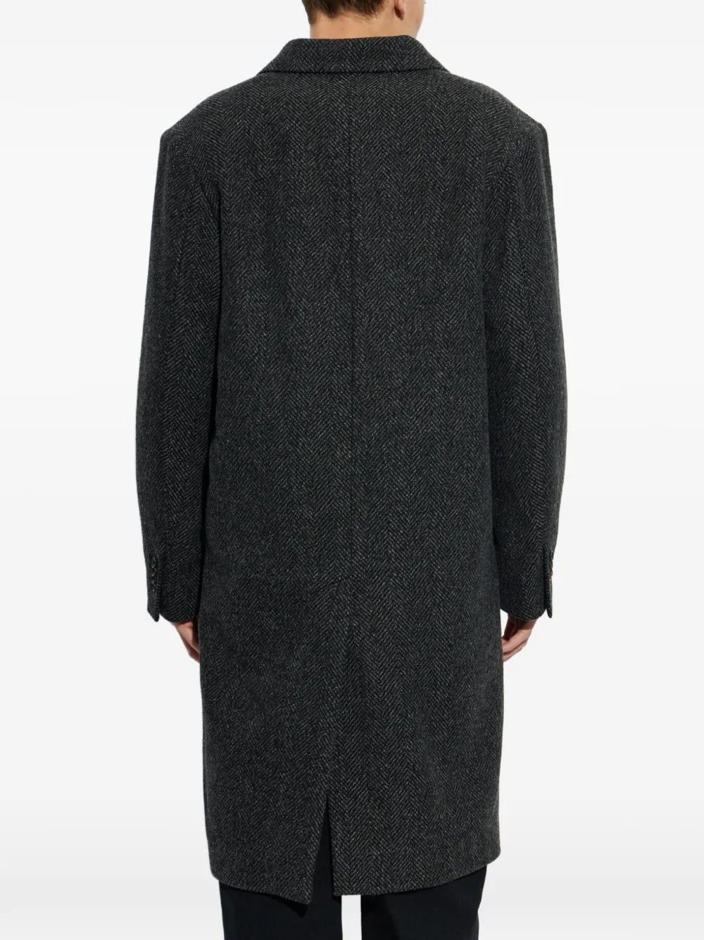 PS Paul Smith herringbone double-breasted coat Grijs