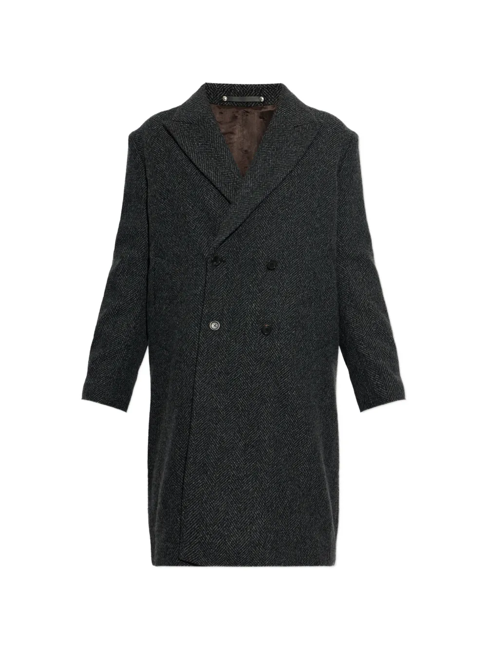 PS Paul Smith herringbone double-breasted coat Grijs