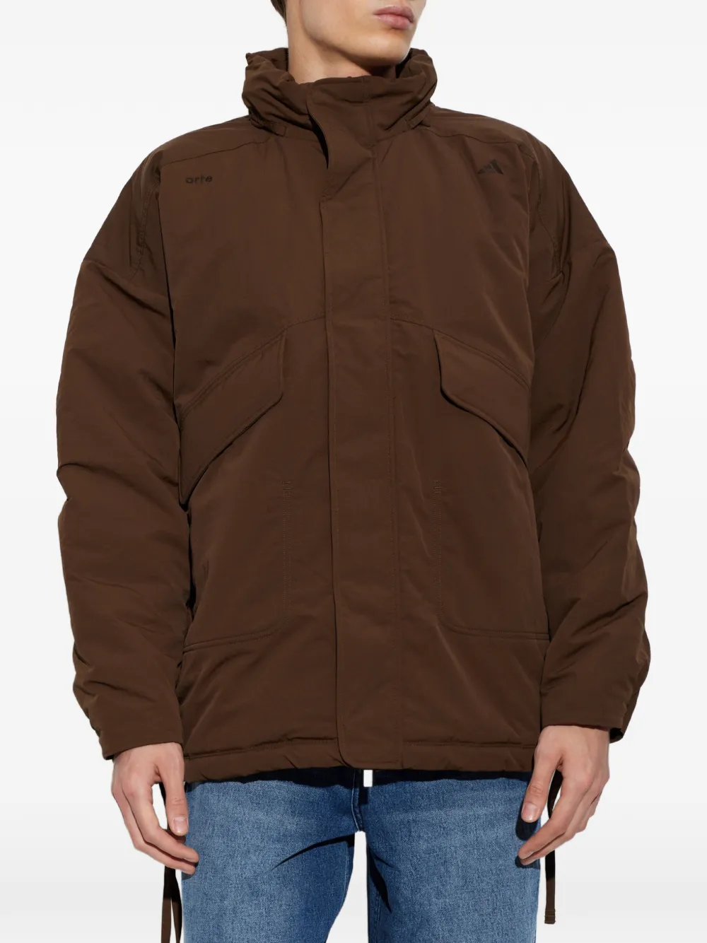 adidas x Arte Antwerp hooded puffed coat Bruin