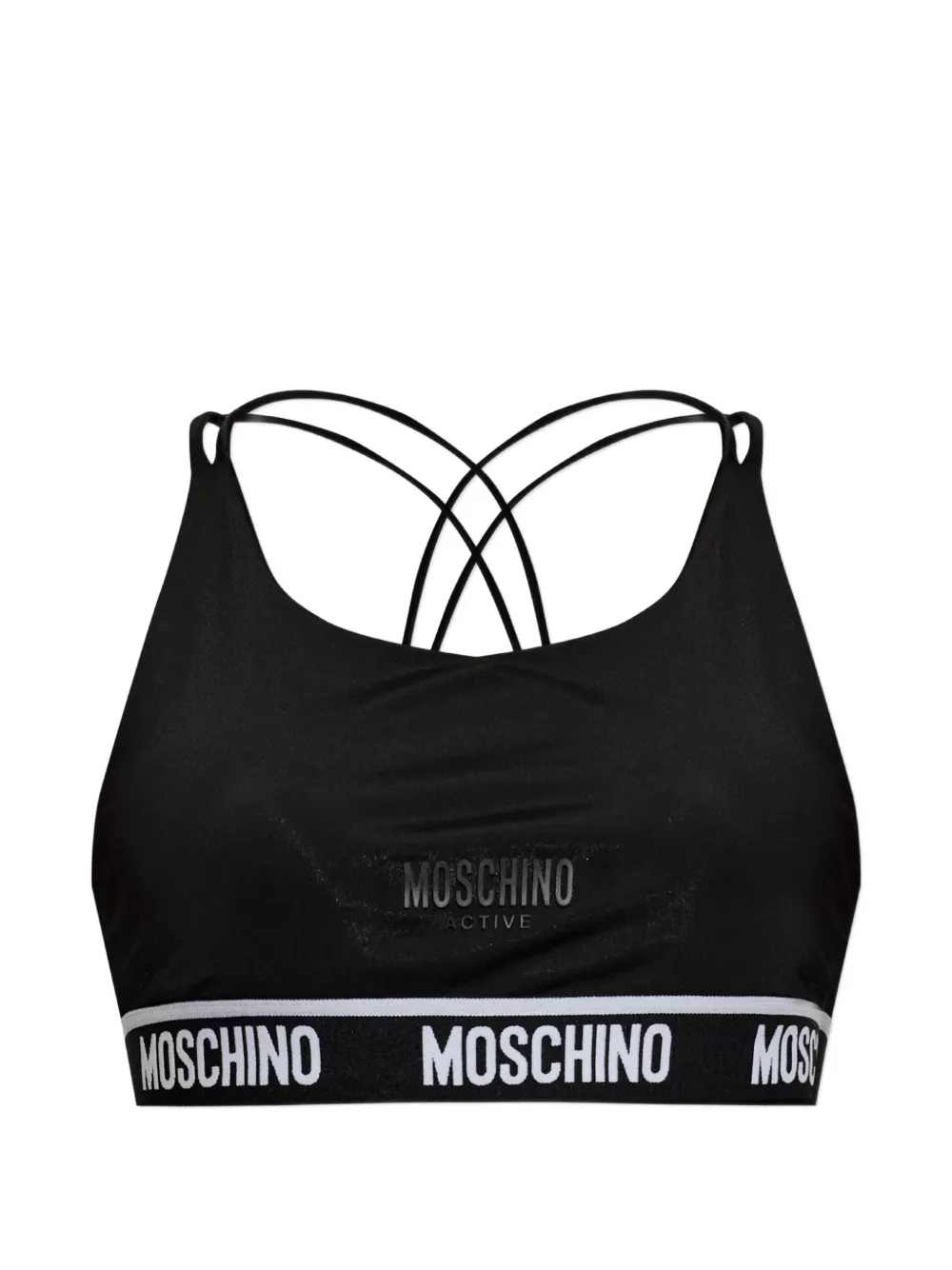Moschino Active logo-tape sports bra Zwart