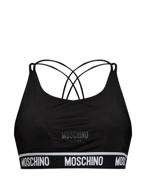 Moschino Active logo-tape sports bra