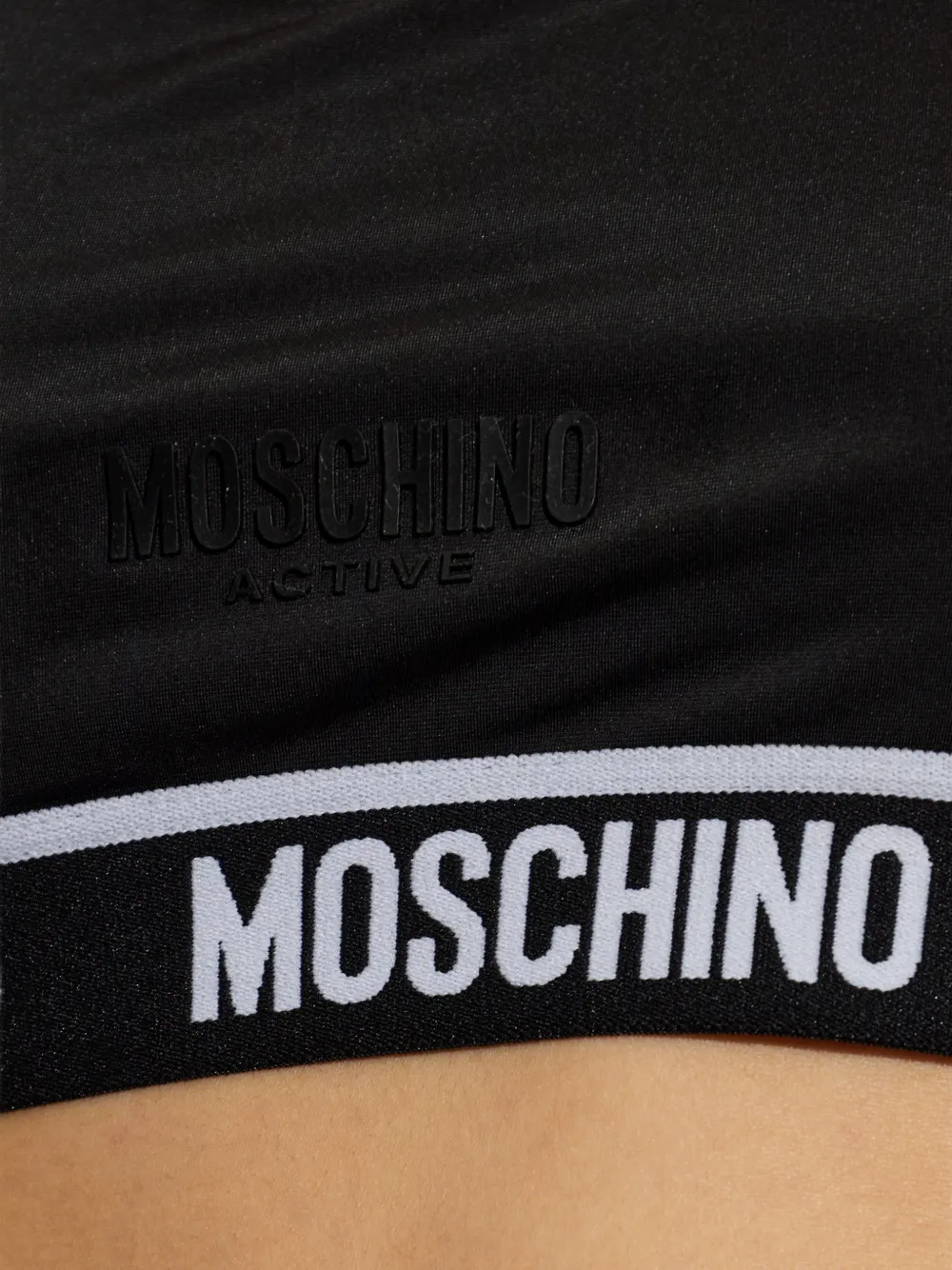 Moschino Active logo-tape sports bra Zwart