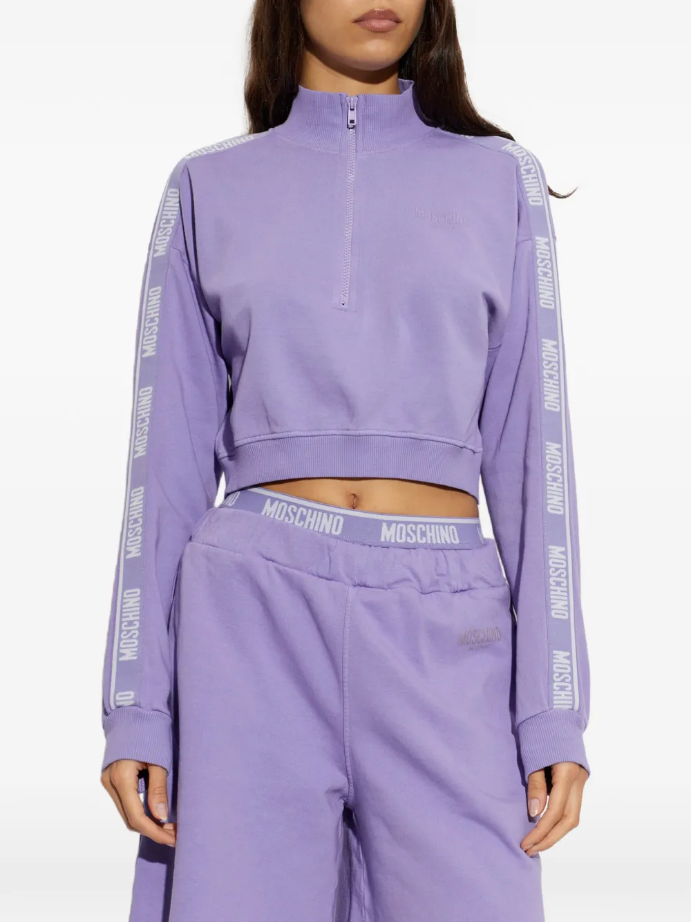 Moschino garment-dyed cotton sweatshirt Paars