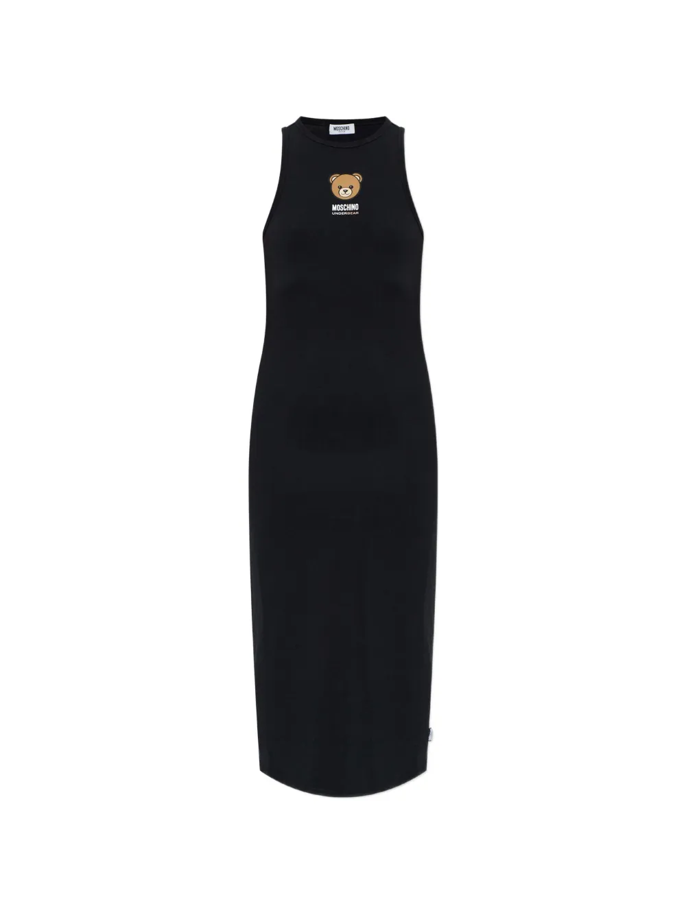 Moschino Underbear-patch sleeveless midi dress Zwart