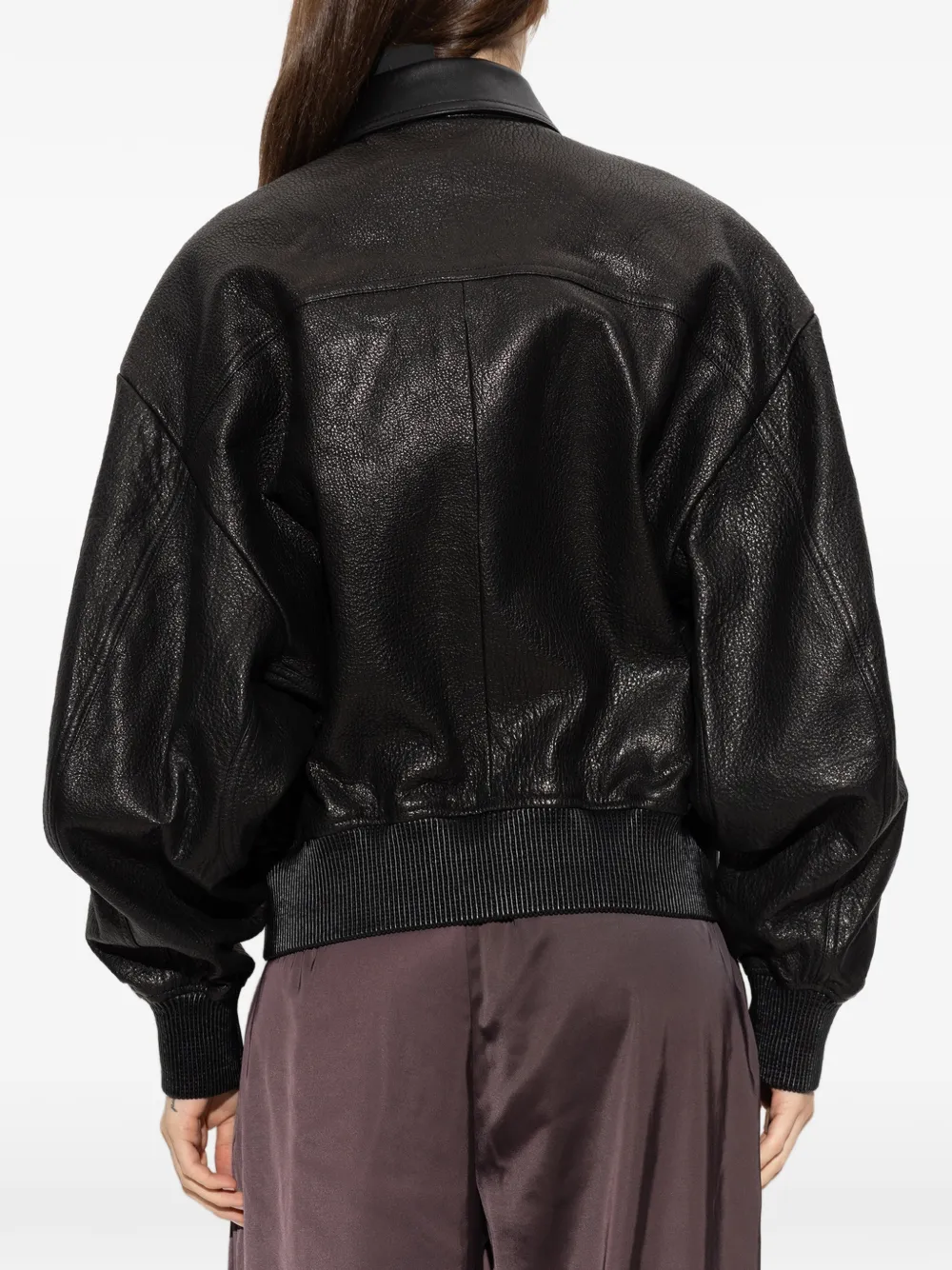 Jacquemus The Losange leather jacket Zwart