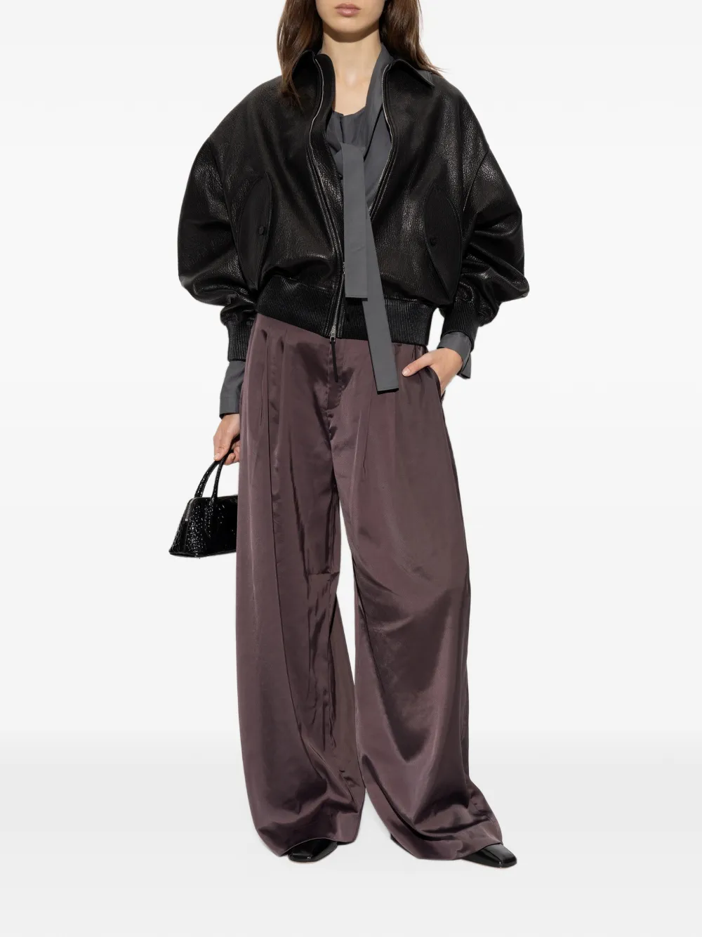 Jacquemus The Losange leather jacket Zwart