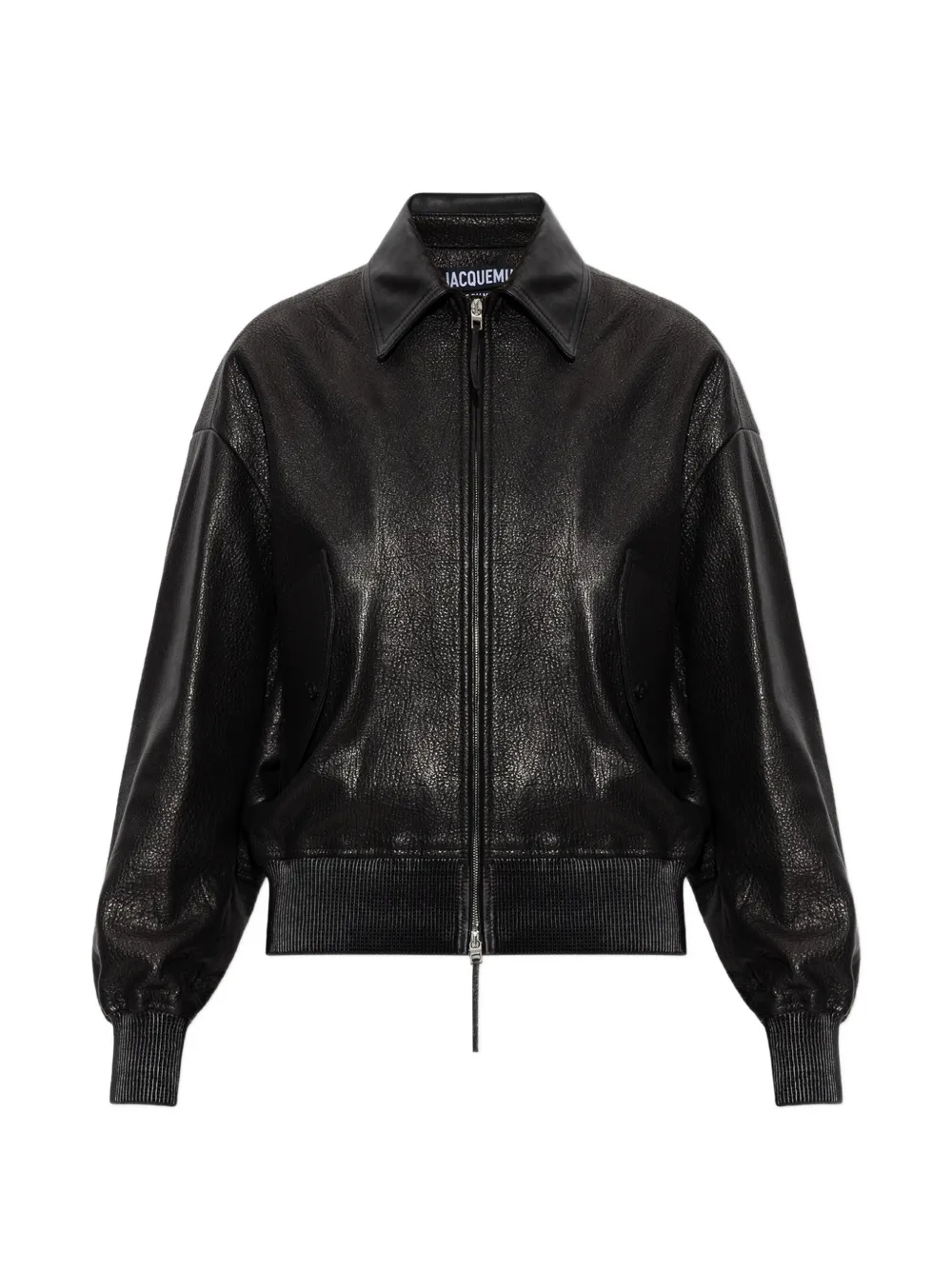Jacquemus The Losange leather jacket Zwart