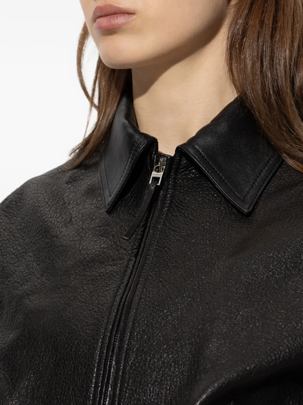 Jacquemus The Losange leather jacket Zwart