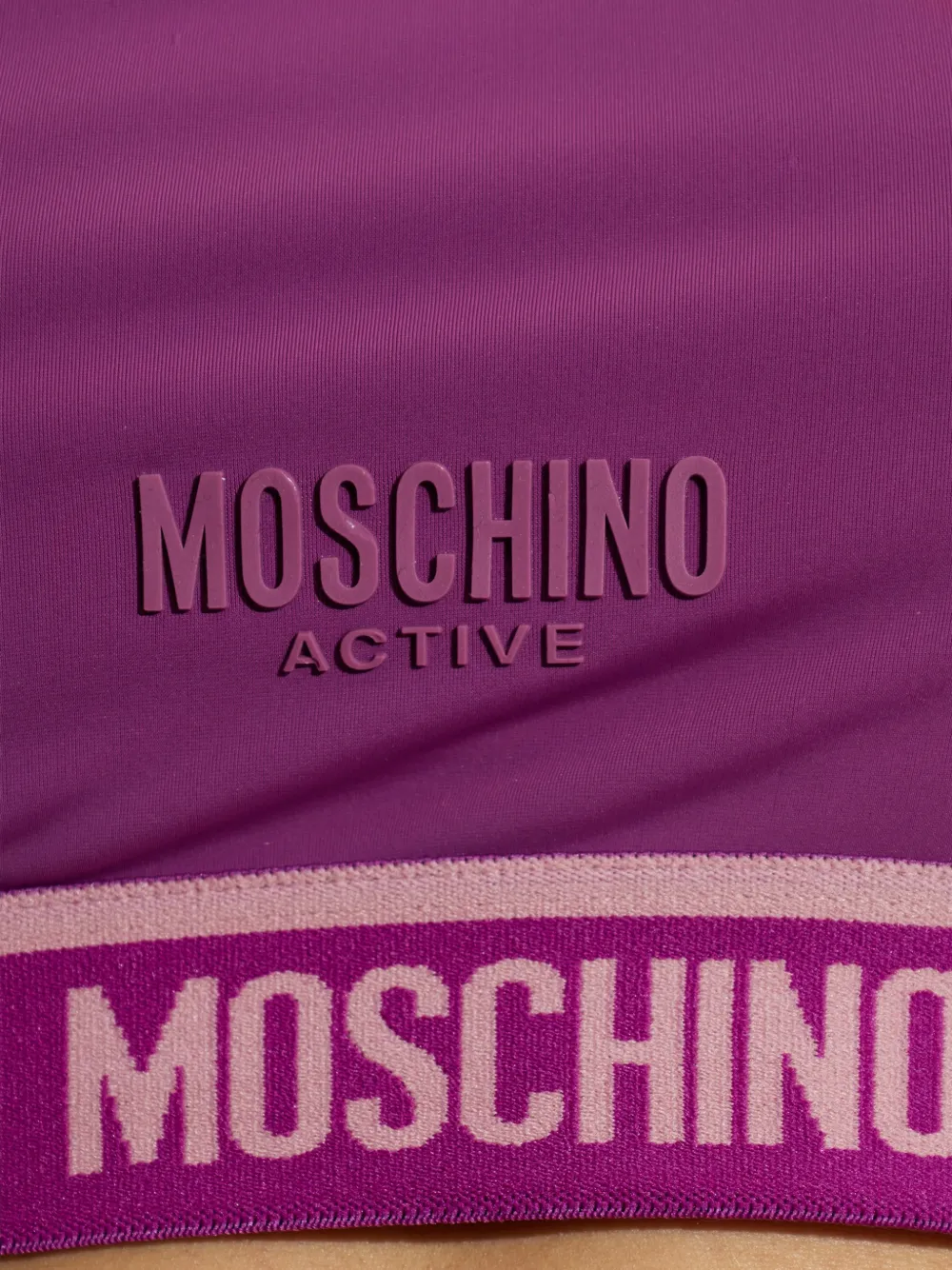 Moschino Active logo-underband sports bra Paars