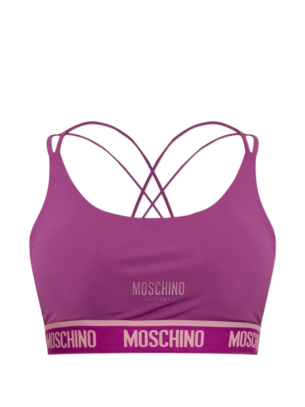 Moschino Active logo-underband sports bra Paars