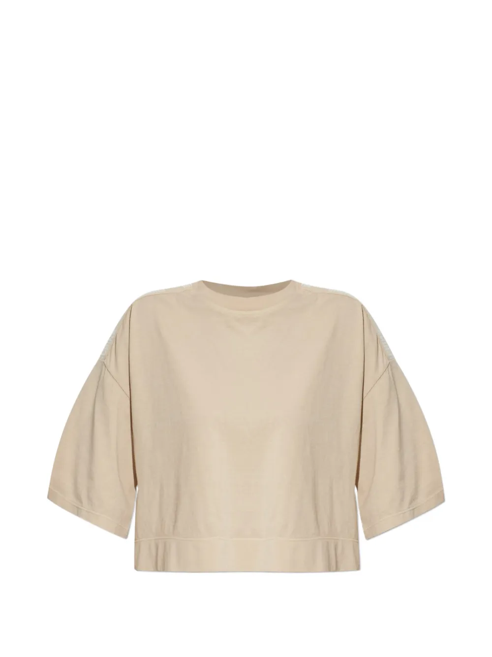 Moschino Crop top in cotton jersey Beige