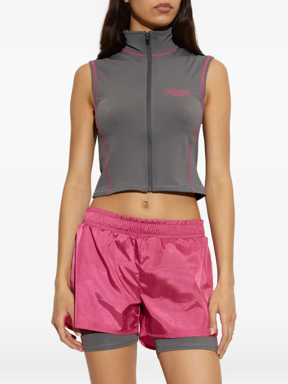 Moschino Active logo-print tank top Grijs