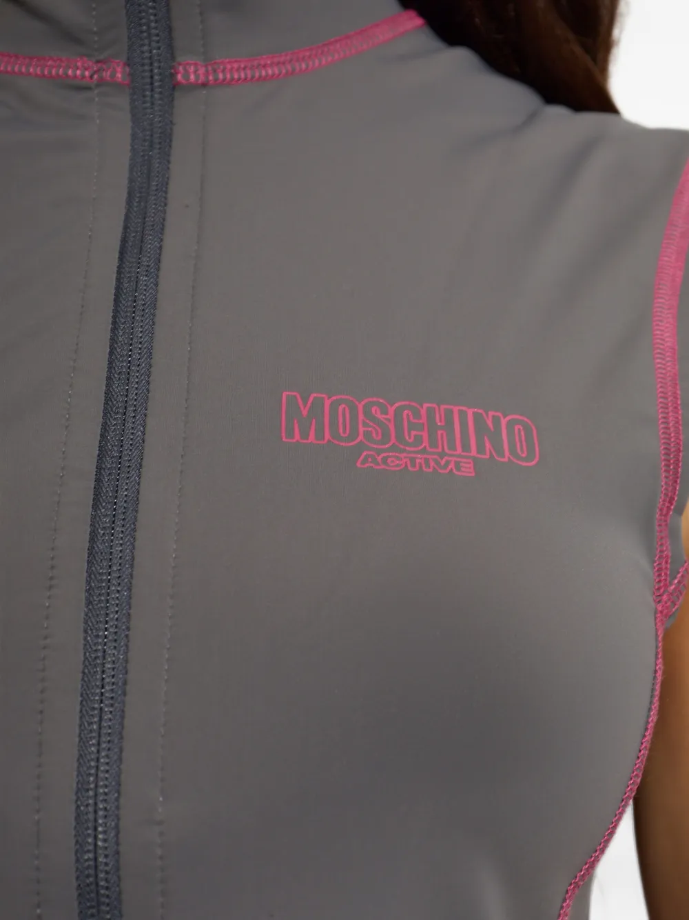 Moschino Active logo-print tank top Grijs