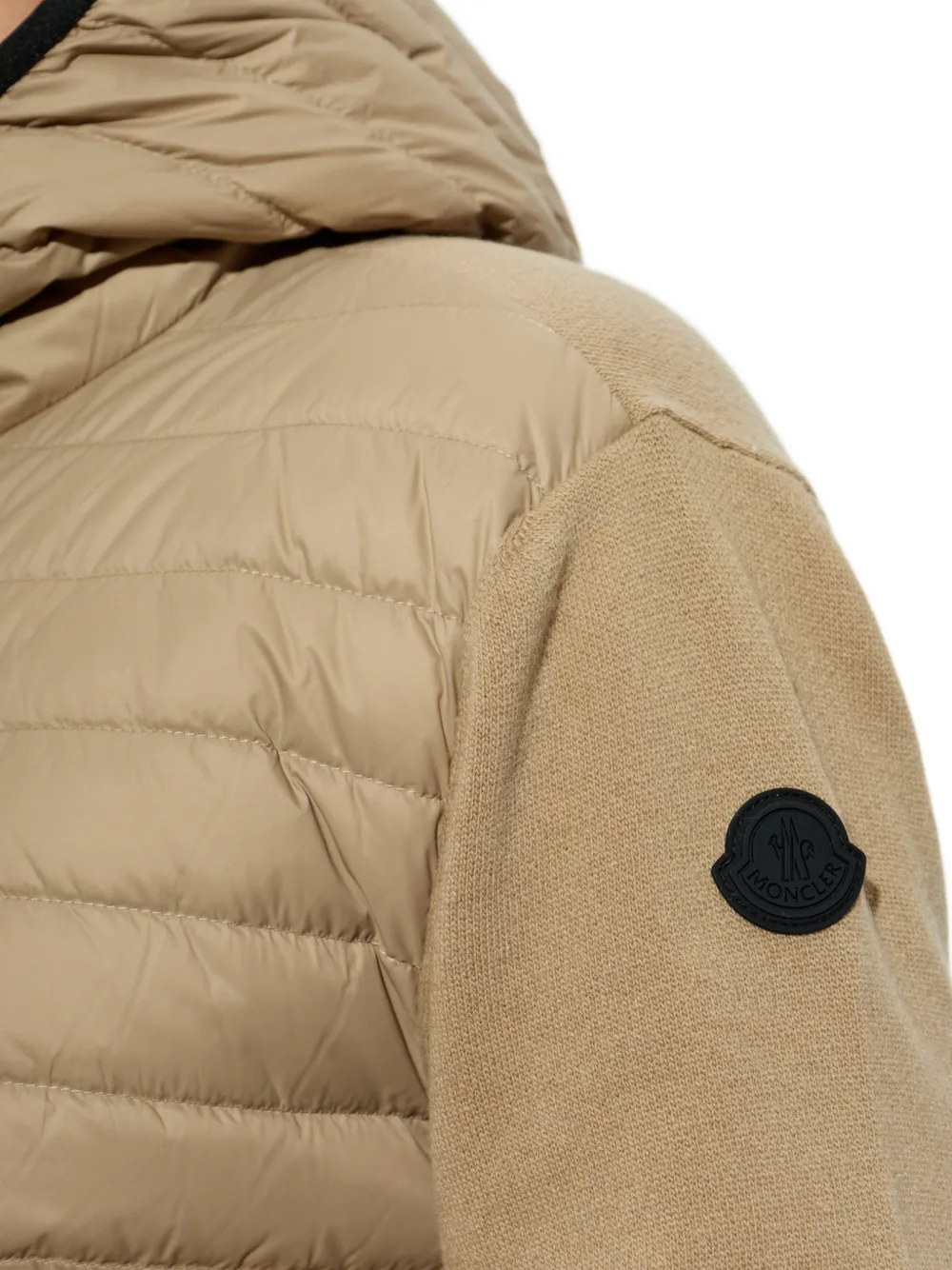 Moncler padded cashmere-blend cardigan Beige
